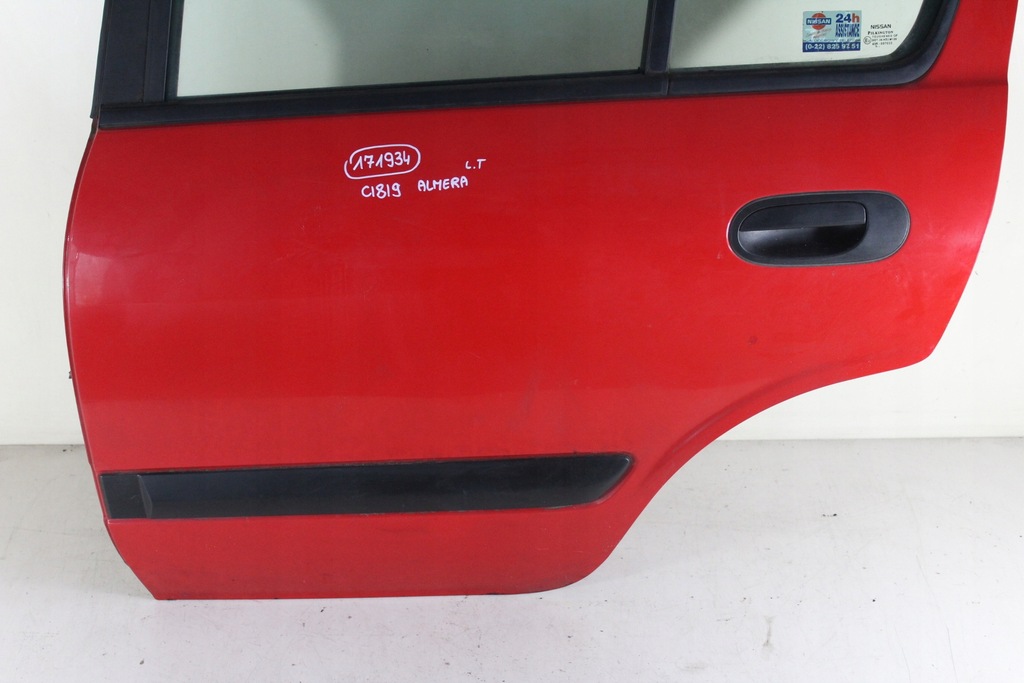 Drzwi Tył Lewe Nissan Almera N16 Czerwone 5D 7783118113