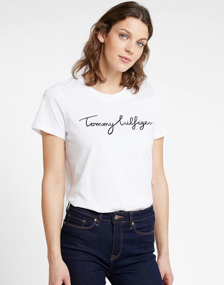 B3G105*TOMMY HILFIGER BIAŁY DAMSKI T-SHIRT XS A00