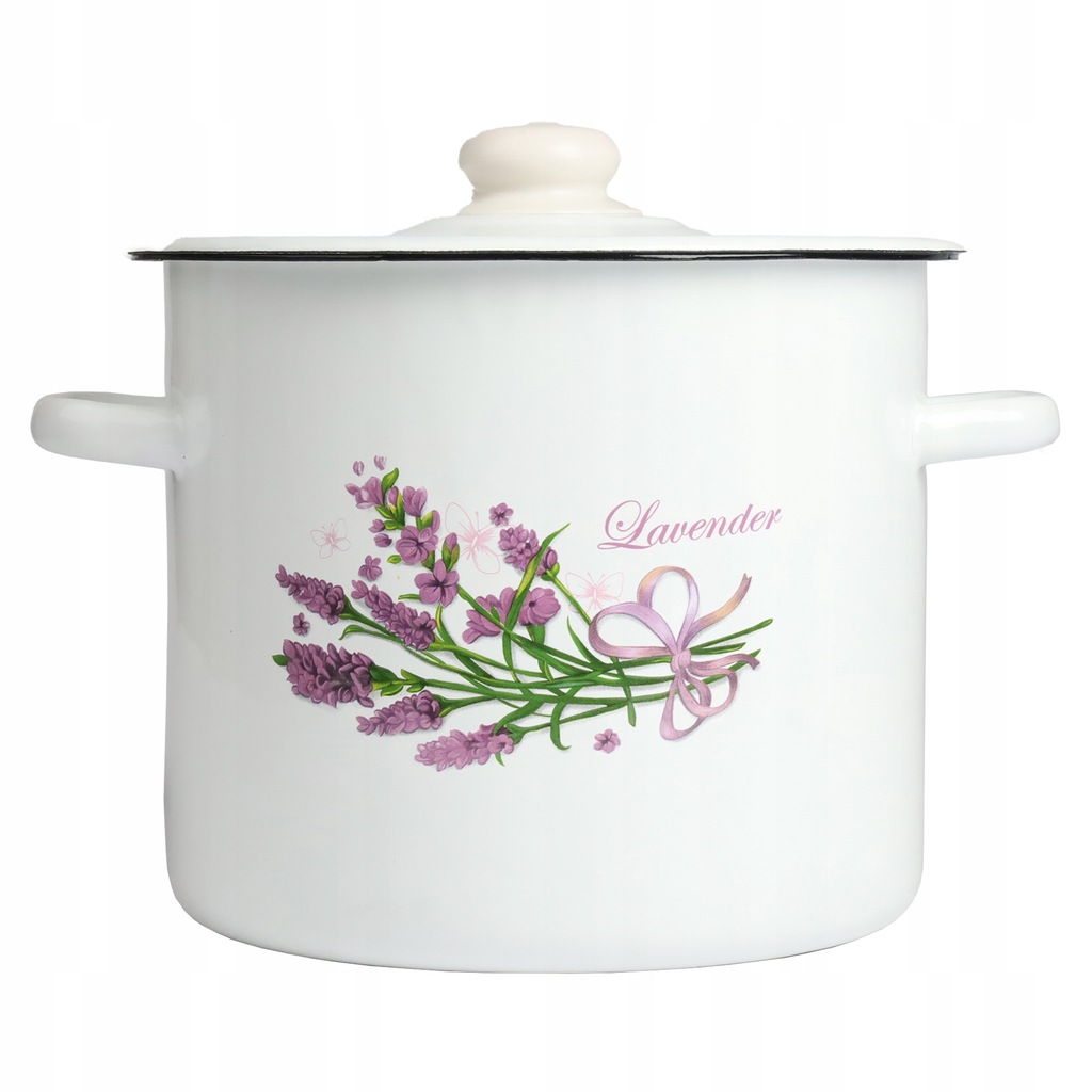 Garnek emaliowany gaz indukcja 7l tradycyjny LAWENDA rosół flaki DUŻY