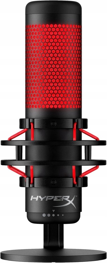 Mikrofon do komputera streaming HYPERX QuadCast czarno - czerwony