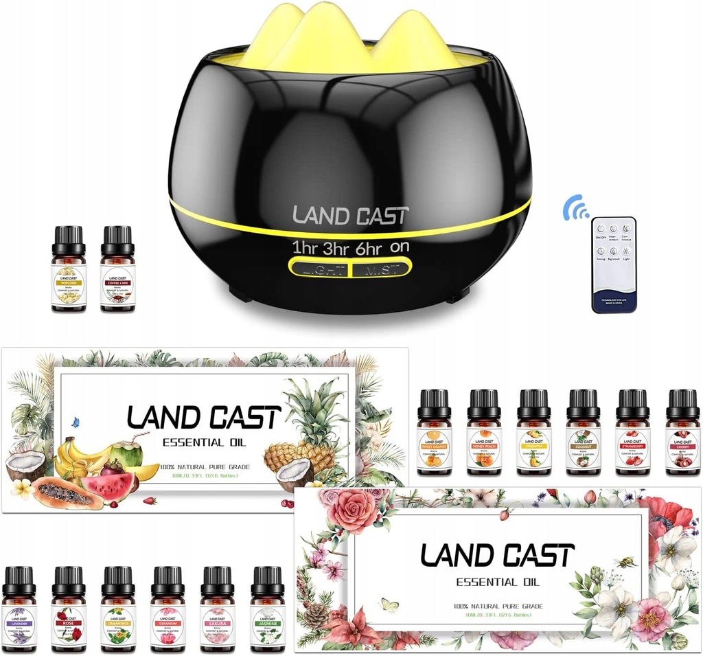 LAND CAST 500ML czarny DYFUZOR OLEJKI W ZESTAWIE 13374350749