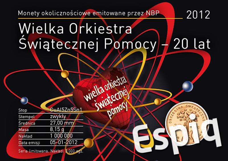 Blister 2 zł 20 lat WOŚP 2012