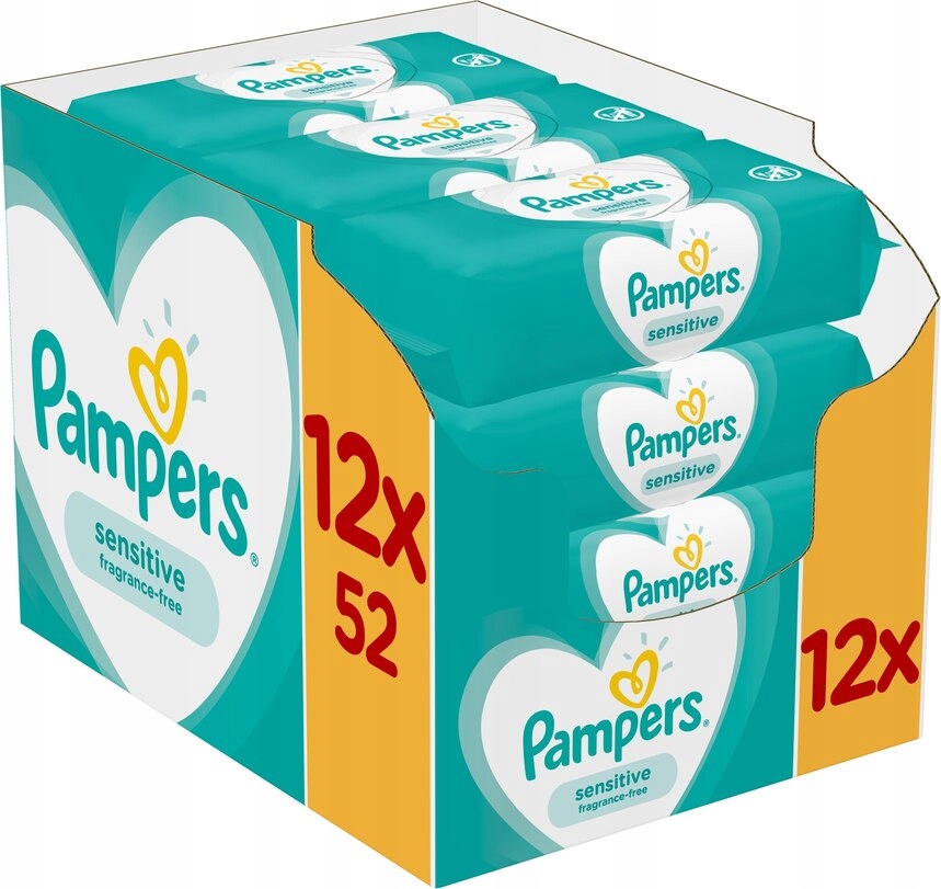 Купить Влажные салфетки PAMPERS Sensitive 12 x 52: отзывы, фото, характеристики в интерне-магазине Aredi.ru