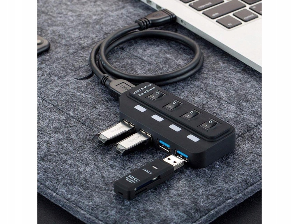 Купить HUB-сплиттер 4 порта USB 3.0, 5 Гбит/с, ВЫСОКОСКОРОСТНАЯ: отзывы, фото, характеристики в интерне-магазине Aredi.ru