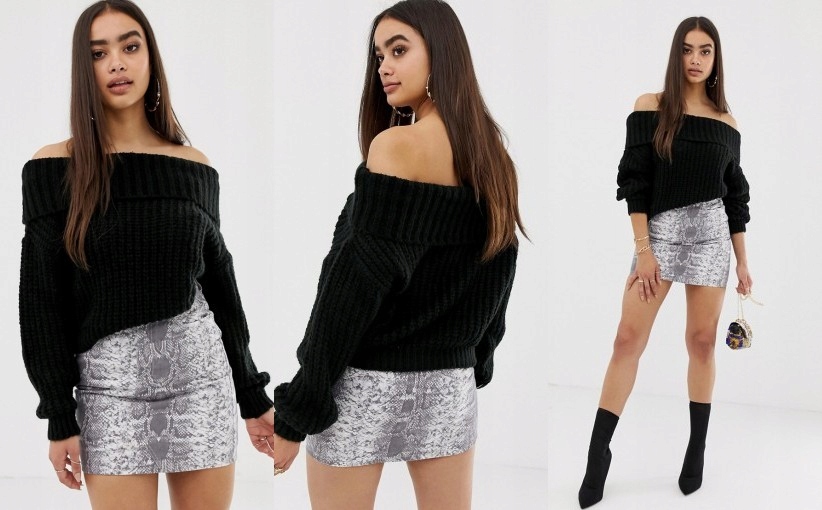 19G158 MISSGUIDED__NT6 SWETER ODKRYTE RAMIONA__XS