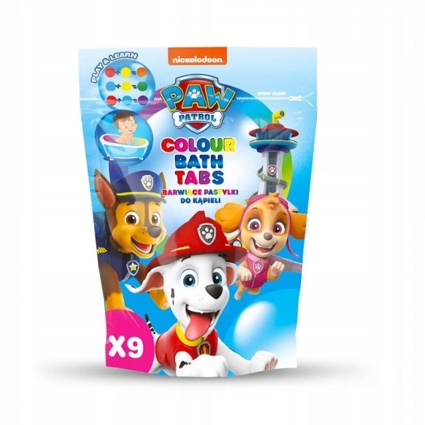 Paw Patrol Colour Bath Tabs barwinki koloryzujące do kąpieli 9x16g