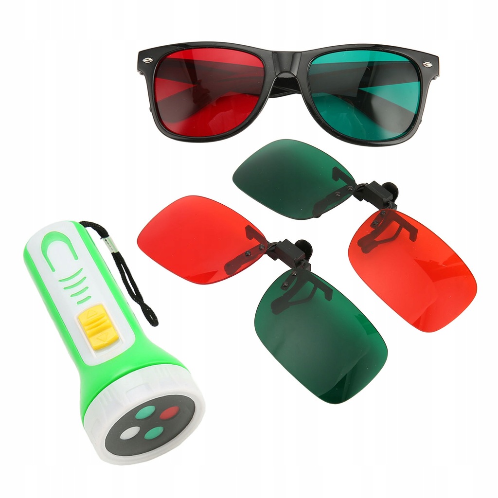Warte 4 kropki czerwone zielone okulary kompletne