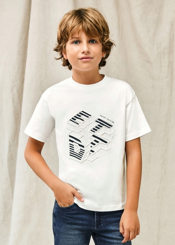 Koszulka z wytłoczeniem Better Cotton dla chłopca mayoral 6029 030 r 172