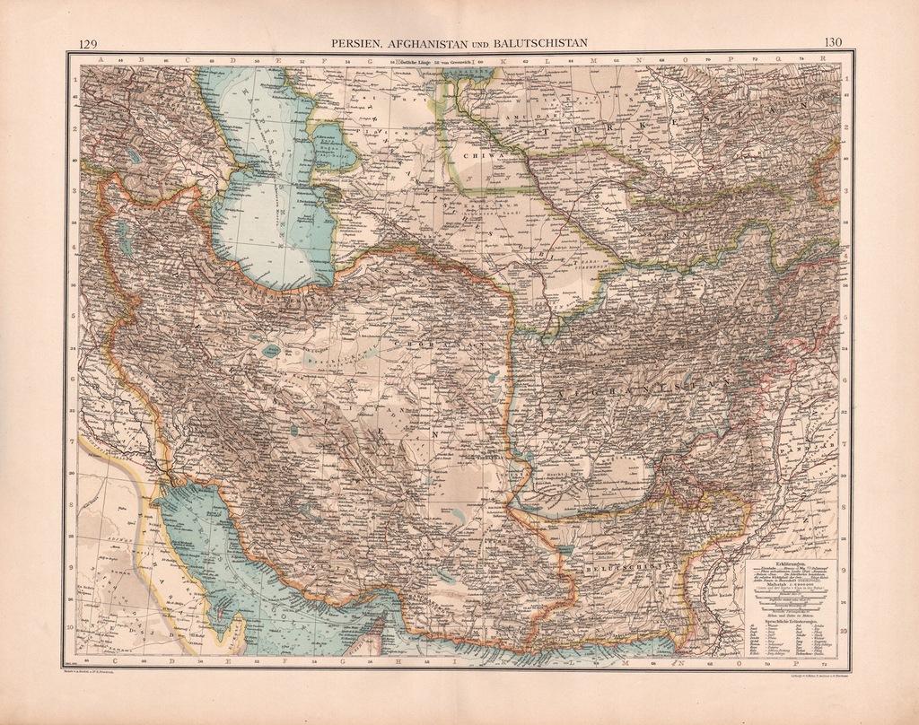 IRAN AFGANISTAN PAKISTAN TURKMENISTAN1899 oryginał