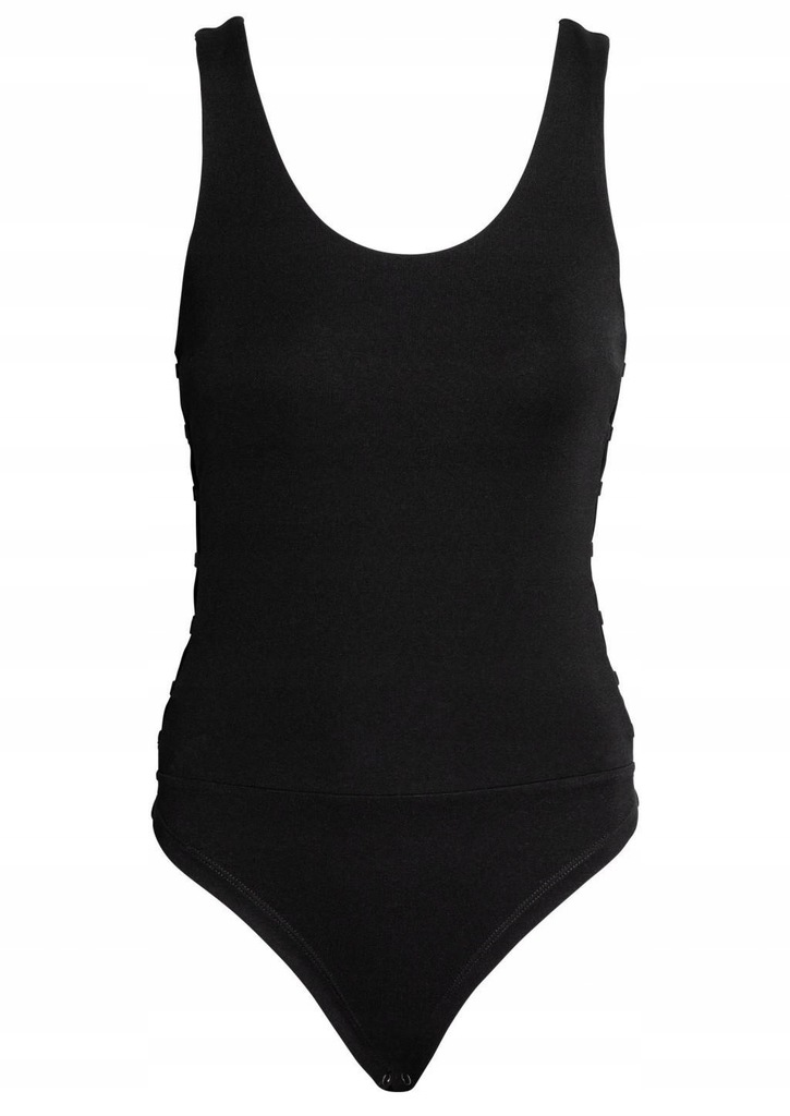 27V130 H&M__MJ9 CZARNE BODY SZNUROWANIE__M