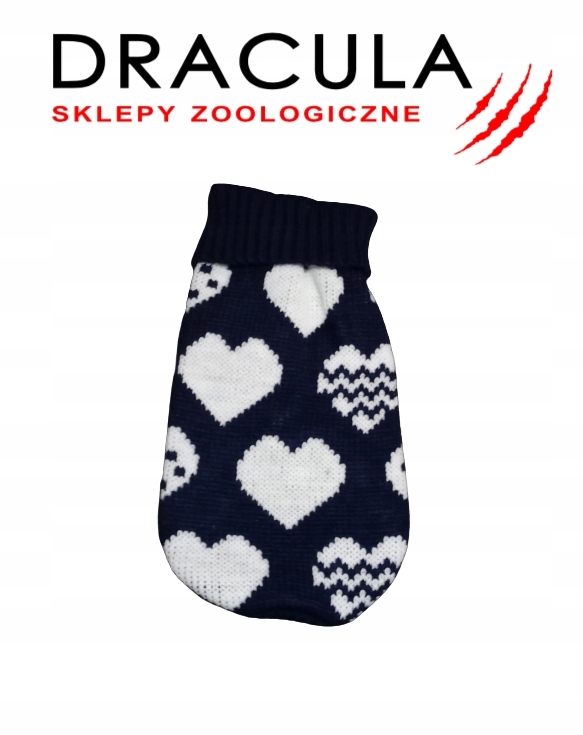 Granatowy sweterek w serca dla psa 30cm #8