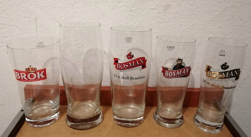 Pokale szklanki do piwa Brok & Bosman 6 sztuk Używane Stan bdb