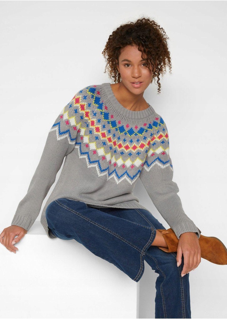 B.P.C _ZR OXC SWETER DAMSKI WZÓR NORWESKI _/ 50