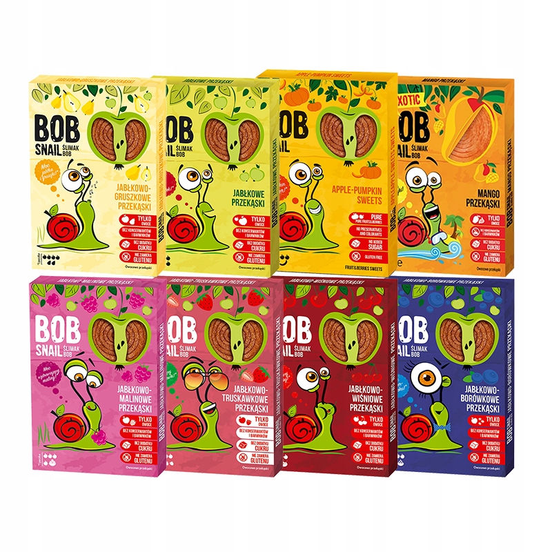 Bob Snail Ślimak Bob 60g - MIX 8 smaków x 1 szt.