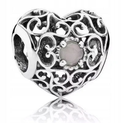 PANDORA CHARMS 791784MSG SERCE CZERWIEC ORYGINAŁ