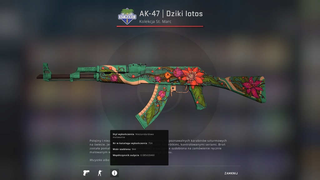 SKIN CS GO AK-47 DZIKI LOTOS MW/WILD LOTUS MW