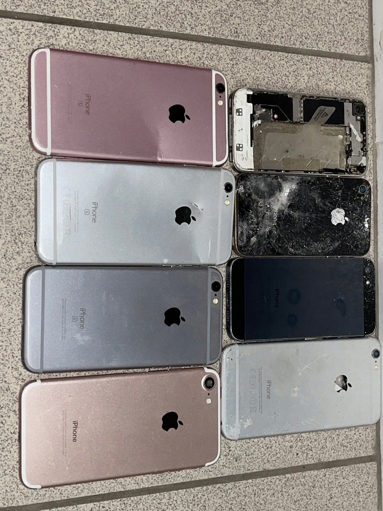 Apple IPhone 4 5 6 6s 7 8 sztuk telefony uszkodzone złom
