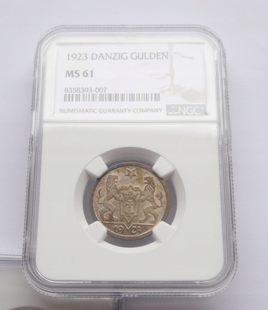 GDAŃSK 1 GULDEN 1923 WMG NGC MS61