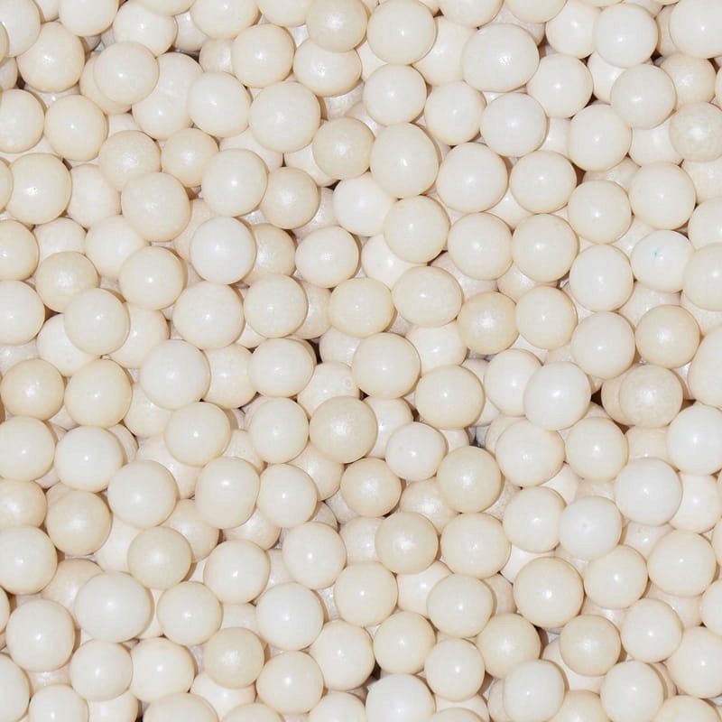 Perełki cukrowe miękkie BIAŁE 10mm/50g posypka
