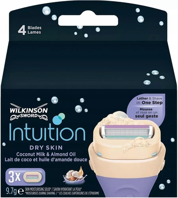 WILKINSON INTUITION DRY SKIN OSTRE WKŁADY 3 SZT