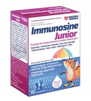 Rodzina Zdrowia, Immunosine Junior, smak malinowy, 10 saszetek