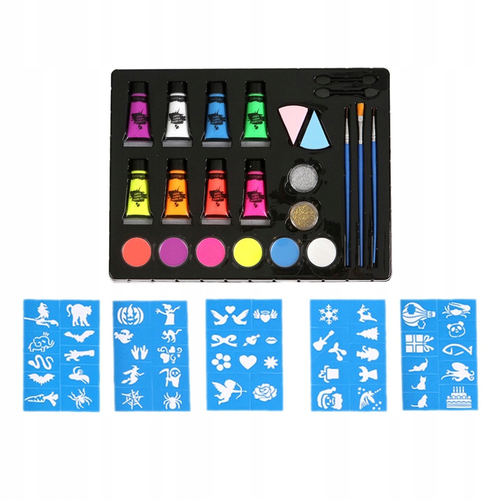 Painting Makeup Kit Easy to Clean with Artist Brushes Face Body Paint Set
