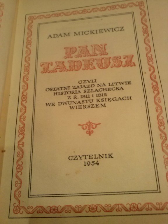 "Pan Tadeusz" - wydanie kieszonkowe z 1954r