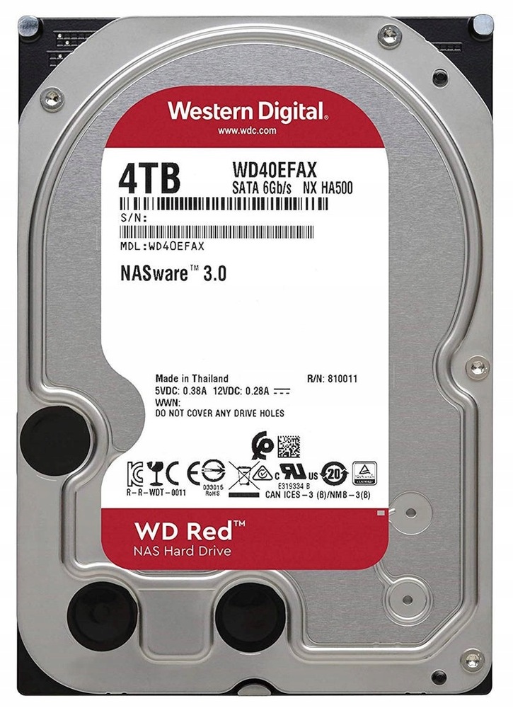 Купить Жесткий диск 3,5 WESTERN DIGITAL WD40EFAX 4 ТБ SATA III: отзывы, фото, характеристики в интерне-магазине Aredi.ru