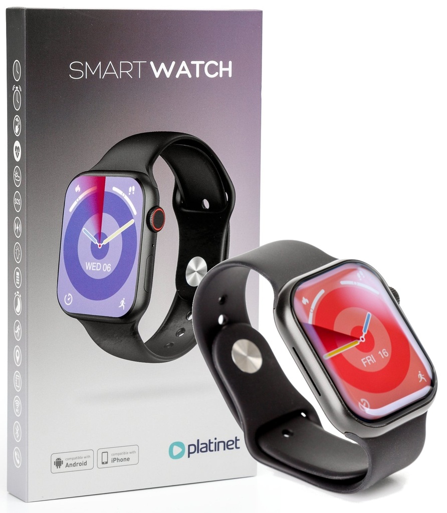 PLATINET SMART WATCH ZEGAREK SPORTOWY BLUETOOTH NFC tętno puls ANDROID IOS