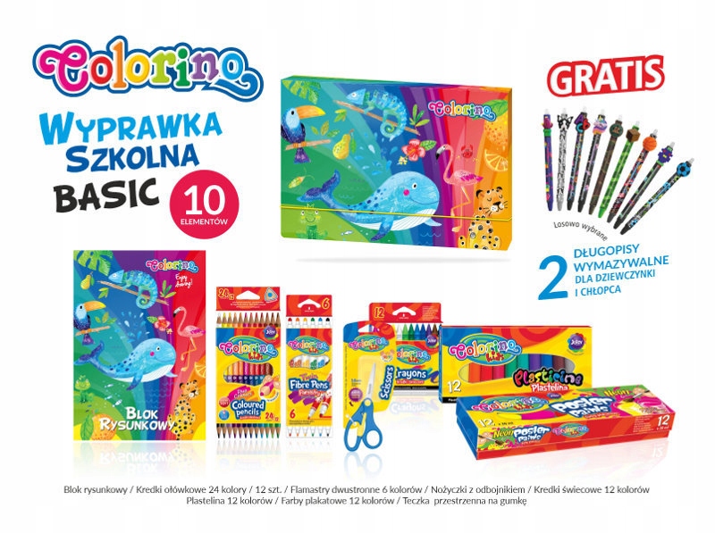 Wyprawka szkolna 10 elementów Colorino Kids