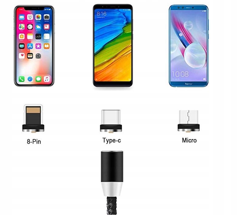 Купить МАГНИТНЫЙ КАБЕЛЬ ЗАРЯДНОЕ УСТРОЙСТВО ДЛЯ IPHONE 3 В 1 MICRO USB C: отзывы, фото, характеристики в интерне-магазине Aredi.ru