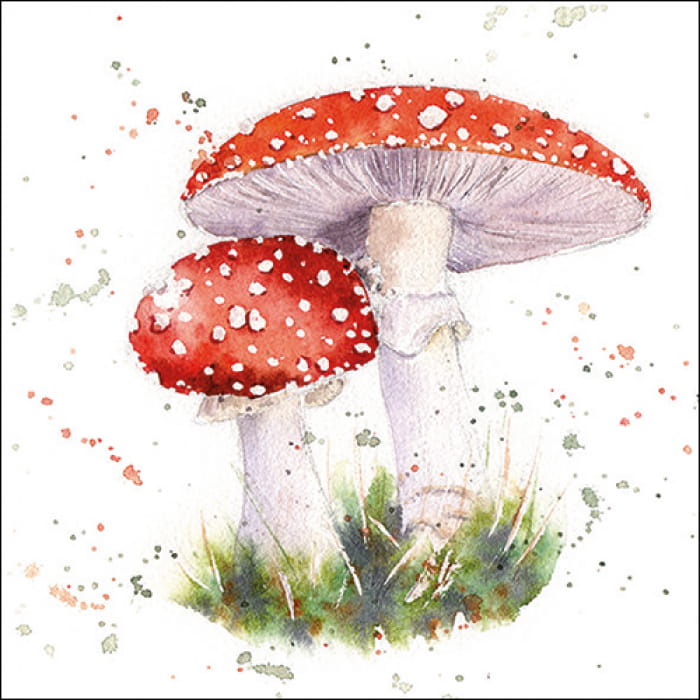 Serwetki jesienne 33x33 Painted Fly Agaric 20szt Ambiente