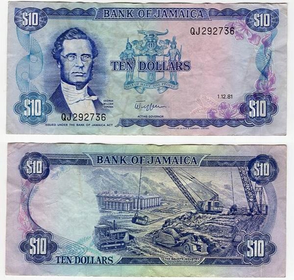 JAMAJKA 1981 10 DOLLARS