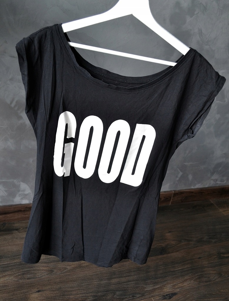 20. Czarny t-shirt GOOD BAD r. M DEYNN