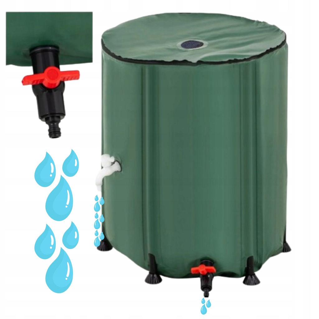 Zbiornik na deszczówkę z kranem beczka na wodę deszczową 200L rozkładany