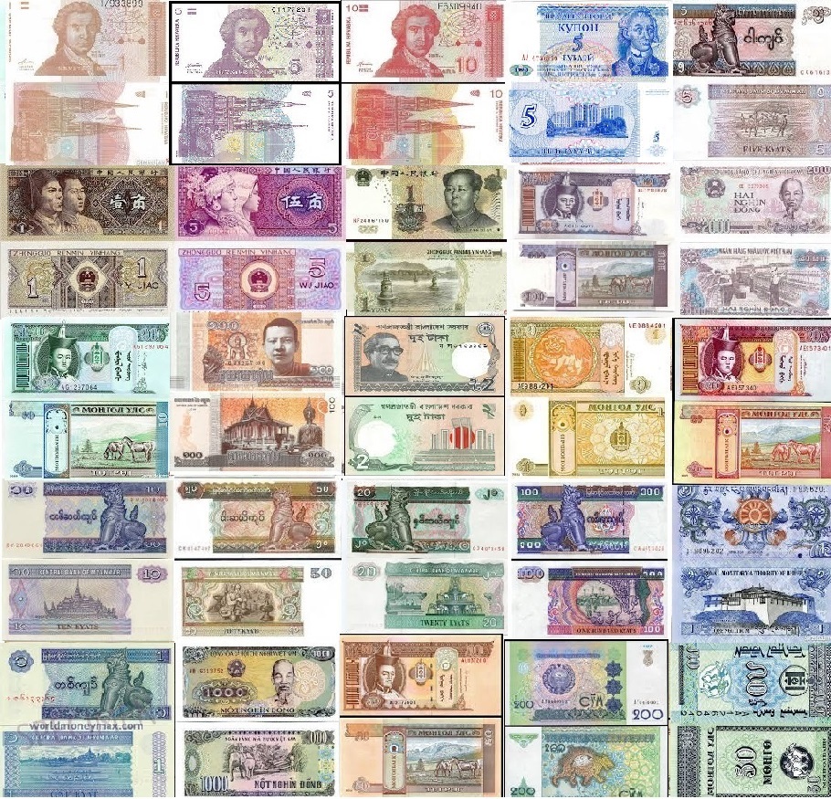 Zestaw banknotów świata UNC