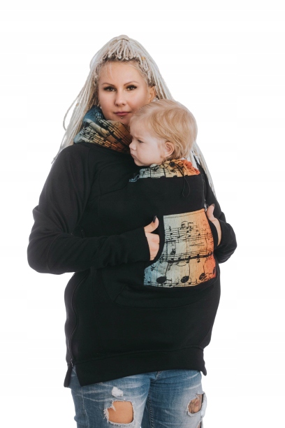 Bluza dla dwojga, do chusty CZARNA r. L LennyLamb
