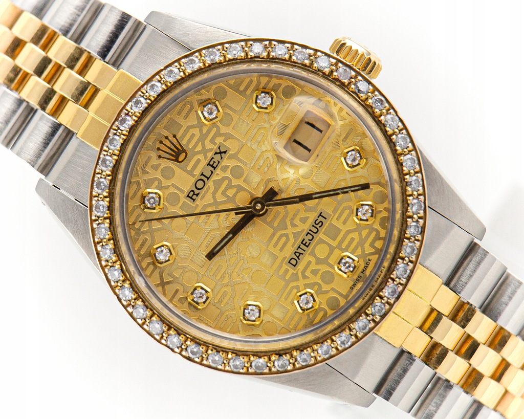 ROLEX OYSTER PERPETUAL DATEJUST FACTORY DIAMONDS