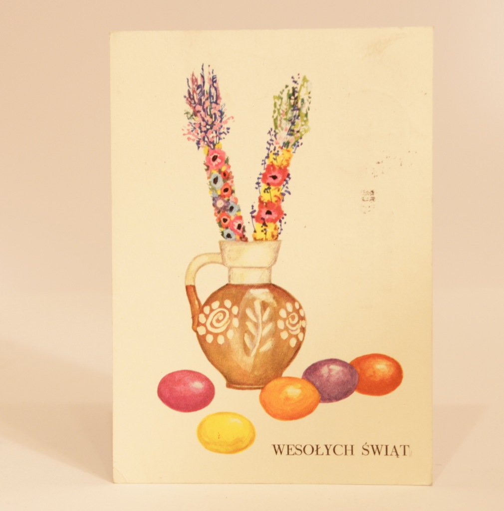 Pocztówka PRL Wielkanoc 1973 r. - Janina Cugowska