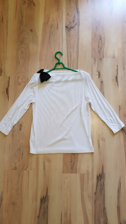 Simple bluzka kokarda biała 40 L 3/4rękaw
