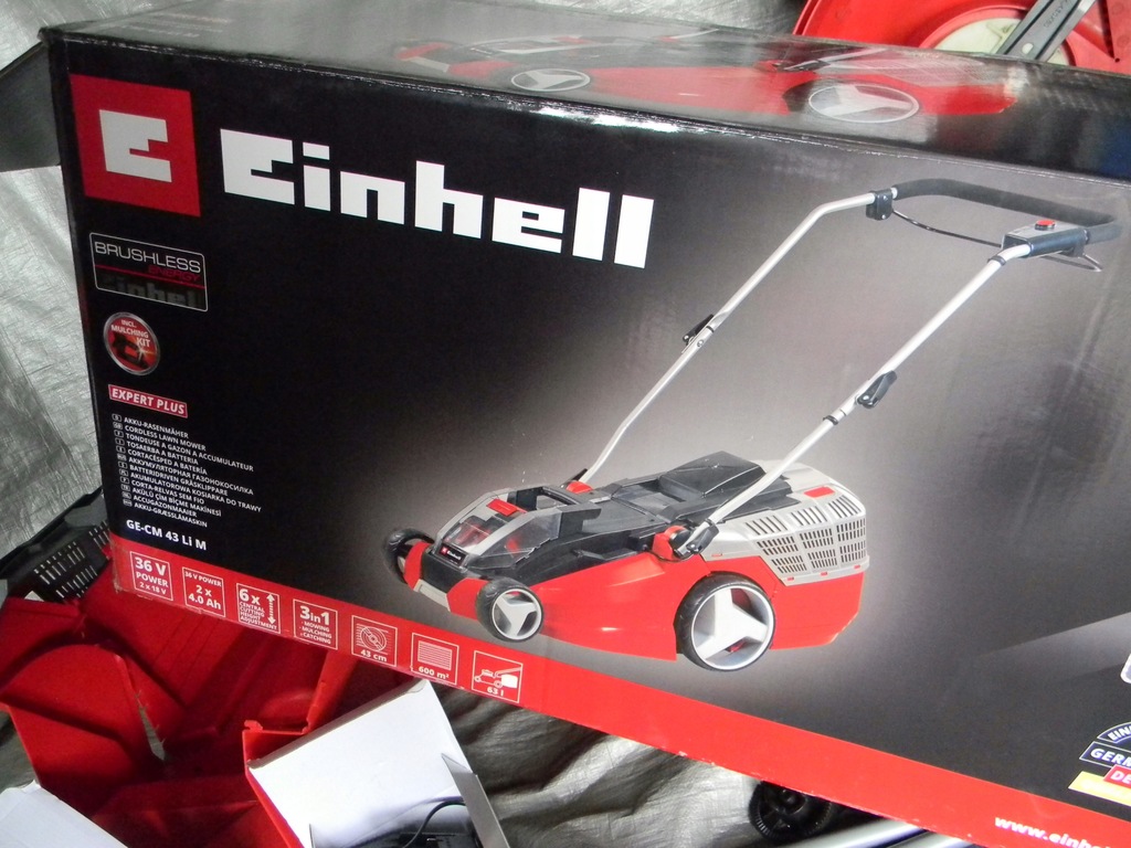 Einhell GE-CM 43 Li M Kit Akkumulátoros Fűnyíró, Piros-Fekete - Foto 10