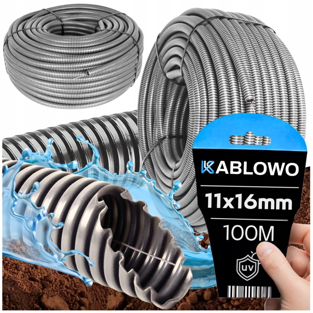 PESZEL DO ZIEMI KABLI RURA KARBOWANA NIEPALNY HD-PE 750N 11/16MM 100M