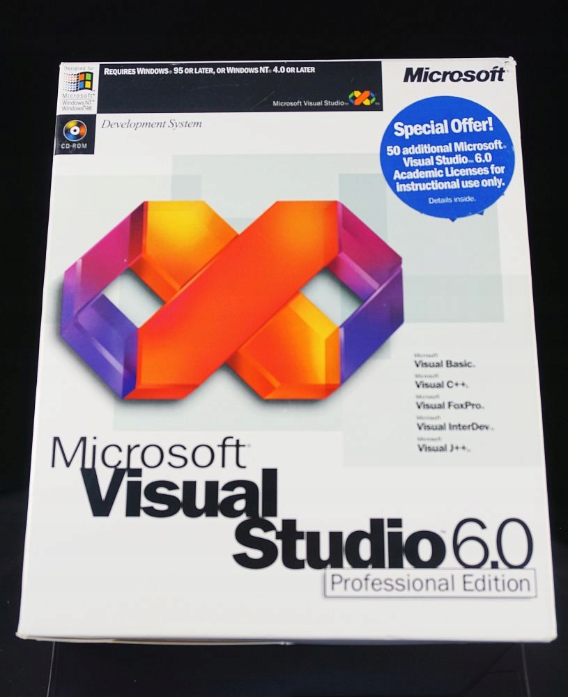 Купить Visual Studio 6.0 Professional (КОробочная версия, 50 долларов США): отзывы, фото, характеристики в интерне-магазине Aredi.ru