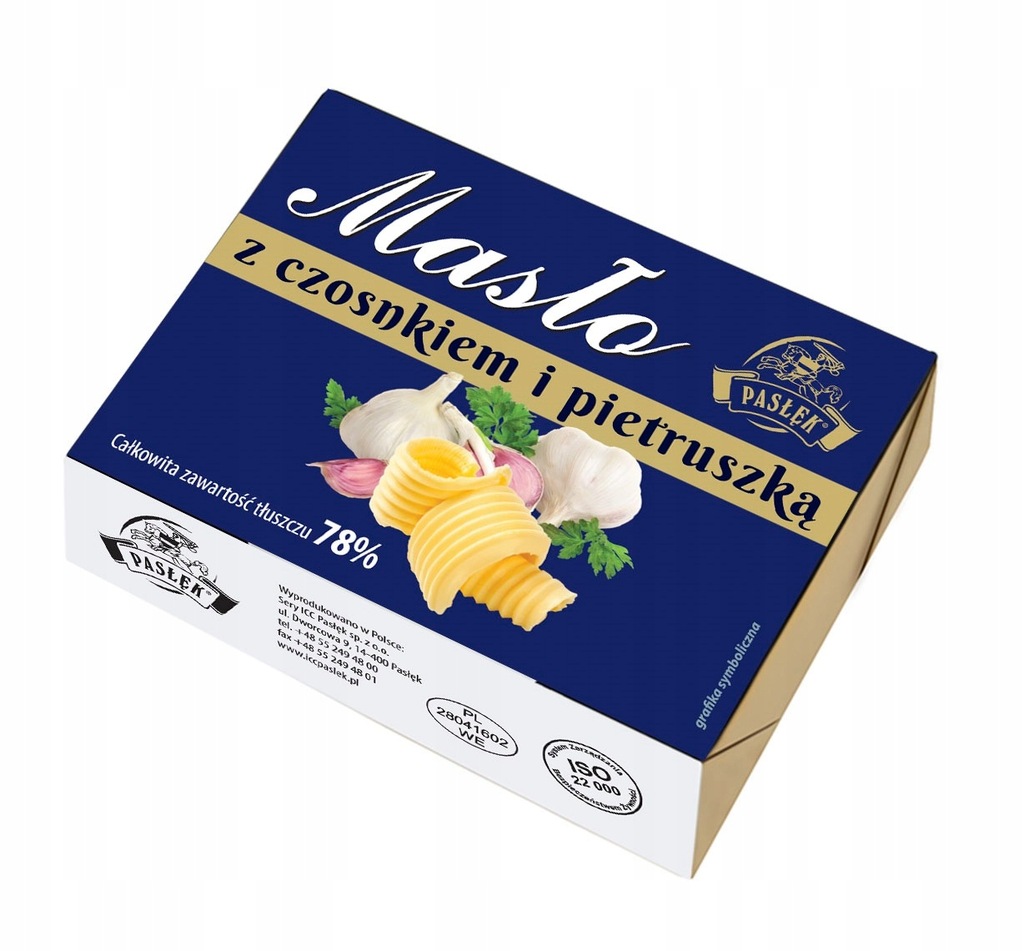 Masło z czosnkiem i pietruszką 150g. Pasłęk Wyprzedaż