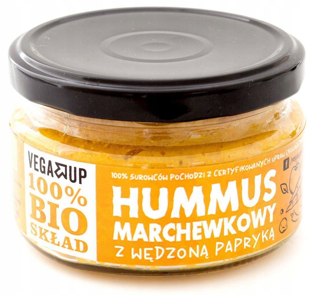 VEGA UP Hummus marchewkowy z wędzoną papryką BIO 1