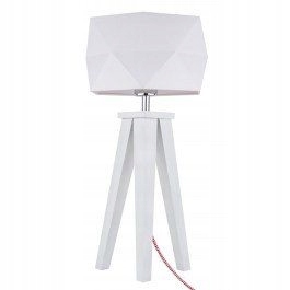 Lampa stołowa FINJA 51cm białe drewno biały klosz