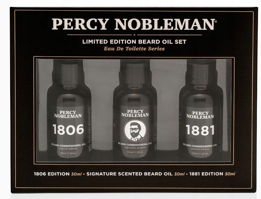 Zestaw olejków Percy Nobleman Beard Oil 3x30ml UK