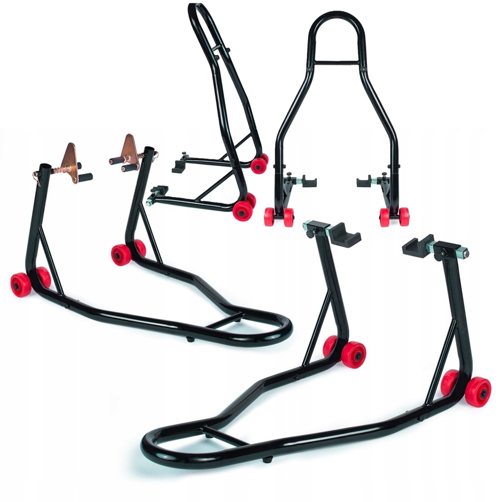 Stojak motocyklowy podnośnik przód + tył Regulowany Stabilny do 400 kg