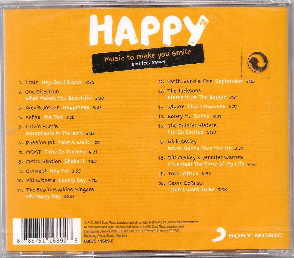 Купить HAPPY - МУЗЫКА, ЗАСТАВЛЯЮЩАЯ ВАС УЛЫБАТЬСЯ, В/А [CD]: отзывы, фото, характеристики в интерне-магазине Aredi.ru