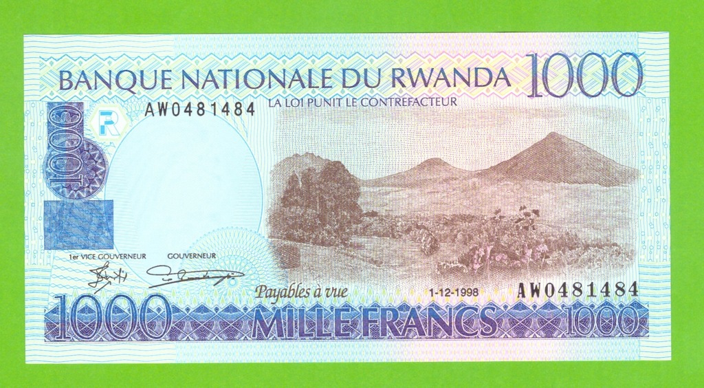 RWANDA - 1000 FRANCS - 1998 P-27b UNC